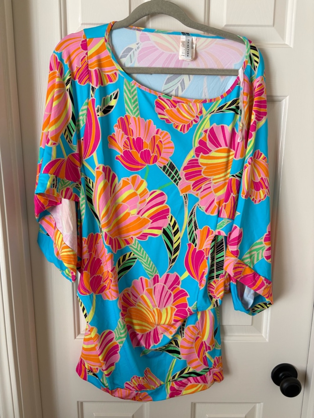 Trina Turk Turquoise Floral Swim Coverup